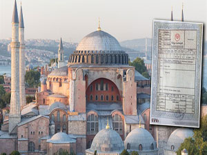 İşte tapu: Ayasofya camidir sahibi de Sultan Fatih
