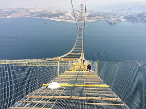 Dev köprüde sıra ana kablo halatlarında