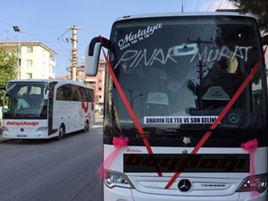 Otobüsü gelin arabası yaptılar!
