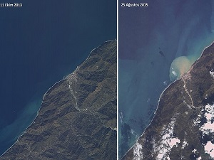 Artvin'deki selin etkileri uyduyla görüntülendi