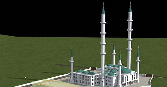 Avrupa'nın ortasında 99 metrelik minareli cami