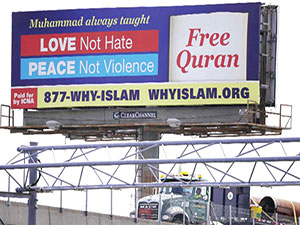 Hadis-i Şerif Amerika'nın reklam panolarını şereflendirdi