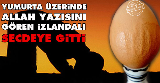 Yumurta üzerinde Allah yazısını gören İzlandalı secdeye gitti