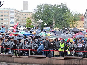 İsveç'te sığınmacılar için gösteri düzenlendi