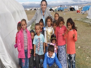 'Göç Okulu'nda önlük ve ayakkabı sevinci