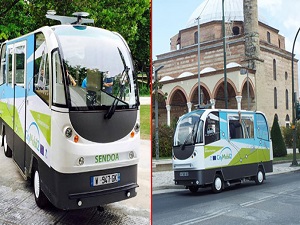 Avrupa'nın ilk 'şoförsüz' minibüsleri yolcu taşımaya başladı