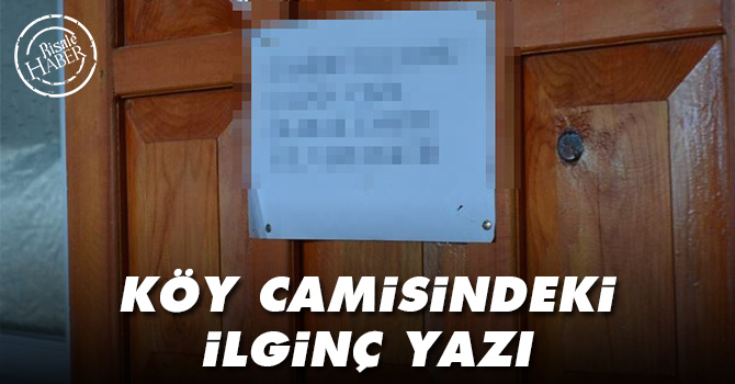 Köy camisindeki ilginç yazı