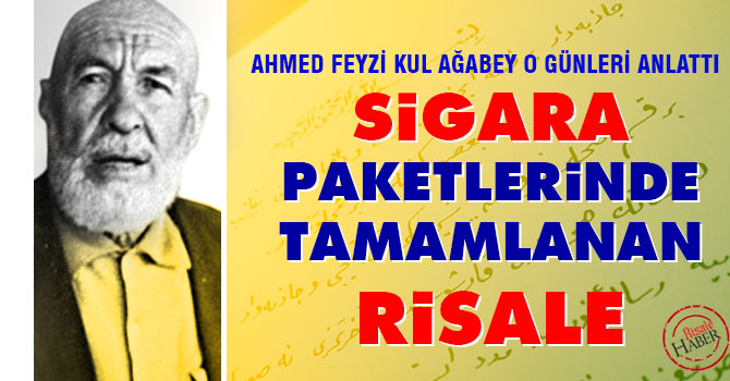 Sigara paketlerinde tamamlanan Risale