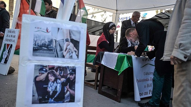 Bosna Hersek'te Filistinlilere destek kampanyası