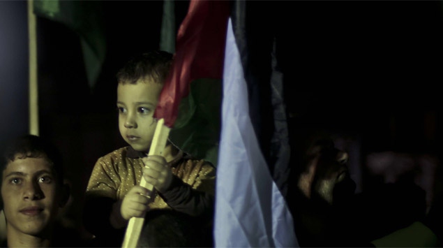 Filistinli çocuklar BM binası önünde gösteri düzenledi