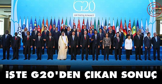 İşte G20'den çıkan sonuç