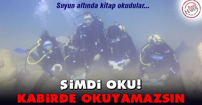 Su altında kitap okudular