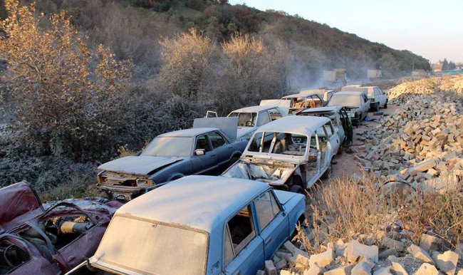 Biga'da hurda araçlar toplandı