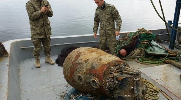 Boğaz'da Osmanlı'dan kalma mayın bulundu