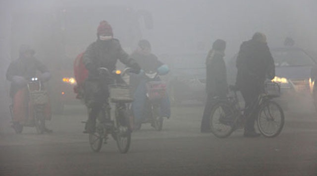 Çin'de hava kirliliği nedeniyle sarı alarm