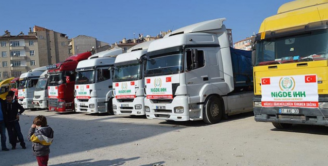 Niğde'den Bayırbucak Türkmenlerine 19 tır yardım