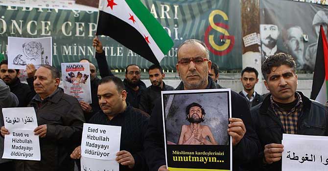 Suriye Dernekler Platformu üyelerinden 'Madaya' eylemi