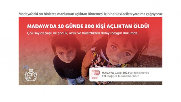 İHH'dan Madaya halkı için yardım çağrısı