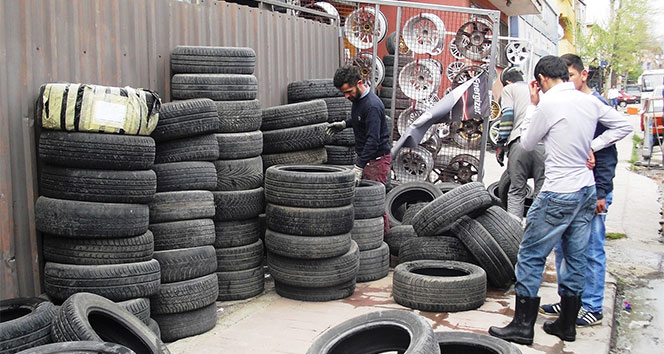 Kullanılmış lastikler, parklara pist oluyor