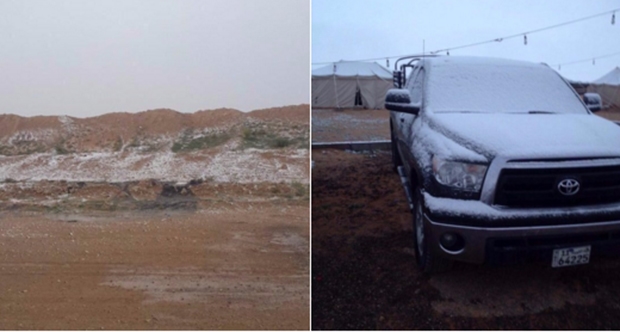 Kuveyt'e ilk kez kar yağdırıldı