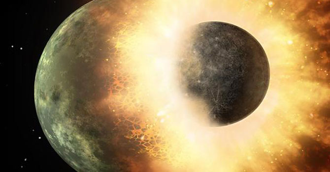 Dünya, bu çarpışmadan sonra meydana gelmiş