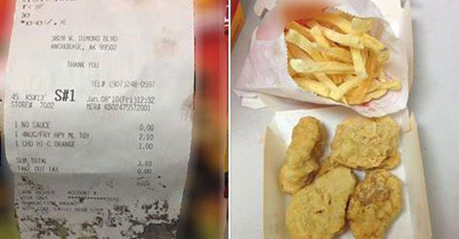 Fast food zincirinden alınan menü 6 yıl boyunca bozulmadı