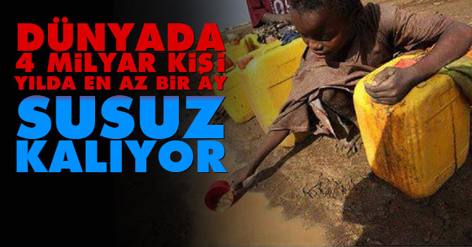 Dünyada 4 milyar kişi yılda en az bir ay susuz kalıyor