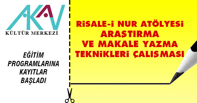 Risale-i Nur Atölyesi duyurusu