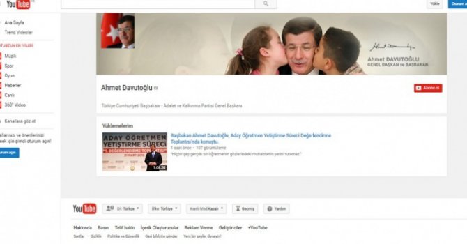 Ahmet Davutoğlu Youtube'da
