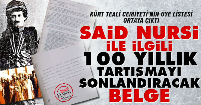​Said Nursi ile ilgili 100 yıllık tartışmayı sonlandıracak belge