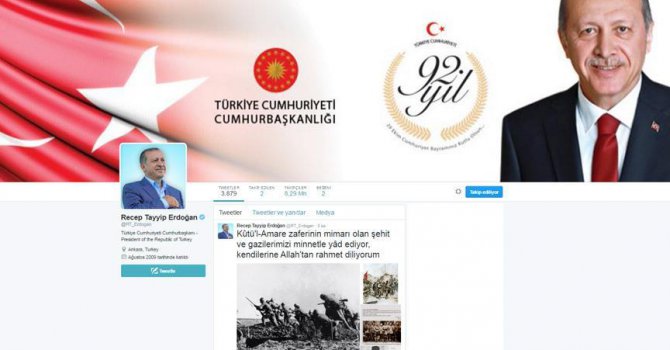 Erdoğan'dan 19.16'da Kut'ül Amare mesajı