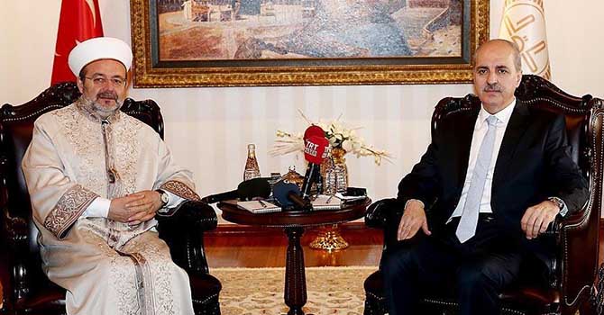 Kurtulmuş Diyanet İşleri Başkanı Görmez'den brifing aldı