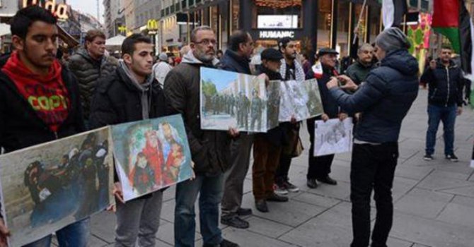 Avusturya'da "İsrail'in Gazze ablukası"na protesto.