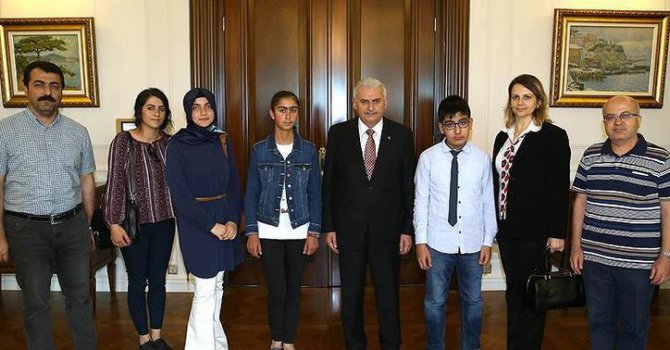 Yıldırım, TEOG şampiyonlarını kabul etti.