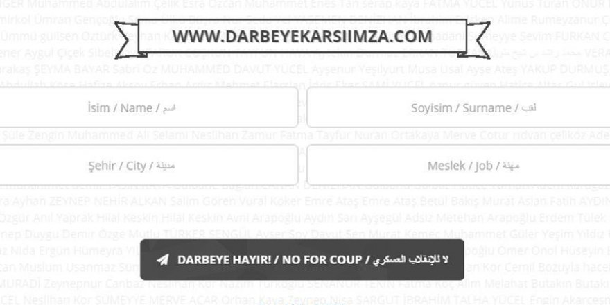 Darbeye karşı imza kampanyası başlatıldı