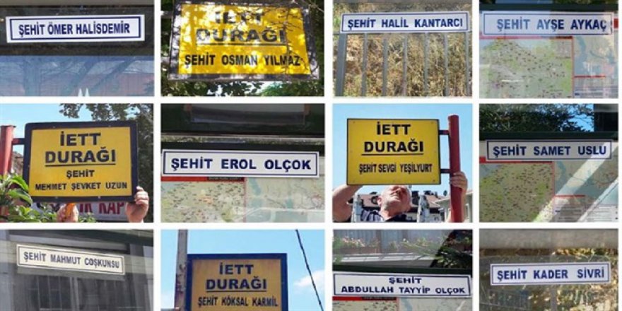 İETT'den şehitler için 'vefa durağı'