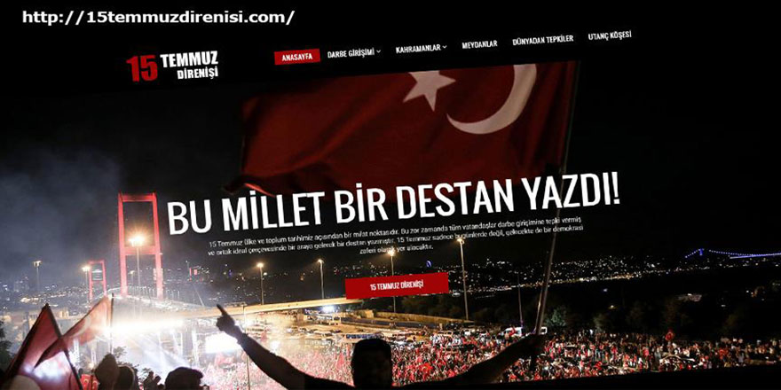 15 Temmuz'a özel internet sitesi