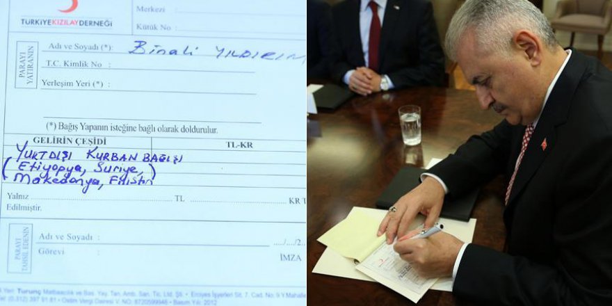 Başbakan Yıldırım, Kızılay'a kurban bağışında bulundu