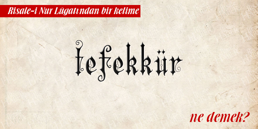 Risale-i Nur Lûgatından bir kelime: tefekkür ne demek?
