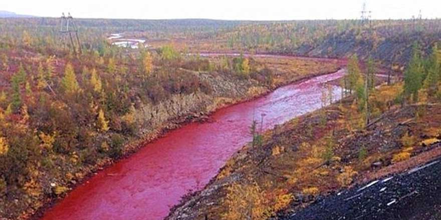 Kan kırmızı nehiri görenler şaşırdı