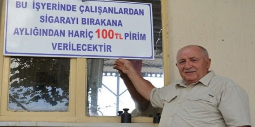 Sigarayı bırakana 100 TL prim