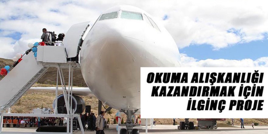 Çankırı'da 'uçak kütüphane' açıldı