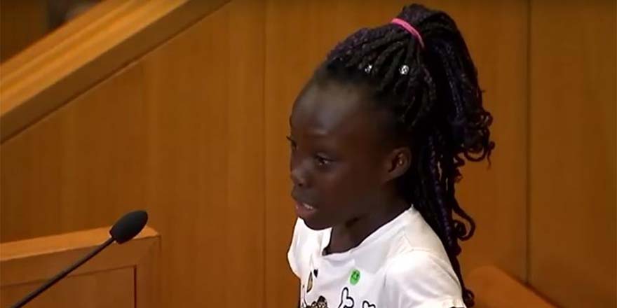 9 yaşındaki çocuğun ders gibi konuşması ABD'yi karıştırdı