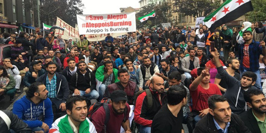 Halep'teki saldırılar Berlin’de protesto edildi