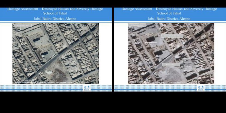 Halep'teki yıkım uydu görüntülerinde