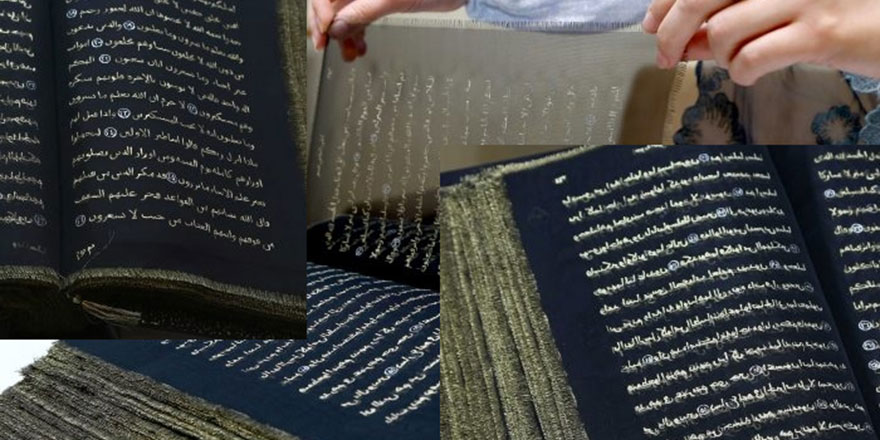Kur'an-ı Kerim'i ipek sayfalara yazdı