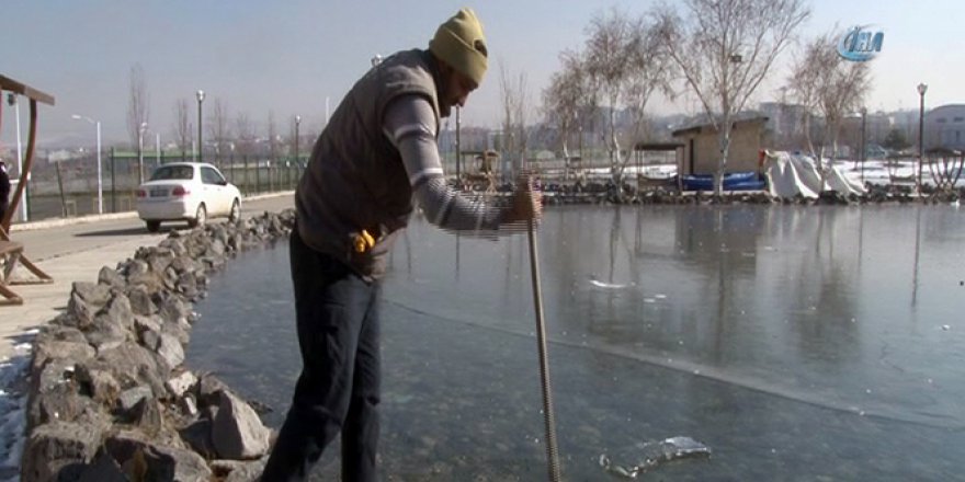 Erzurumluların soğukla imtihanı...