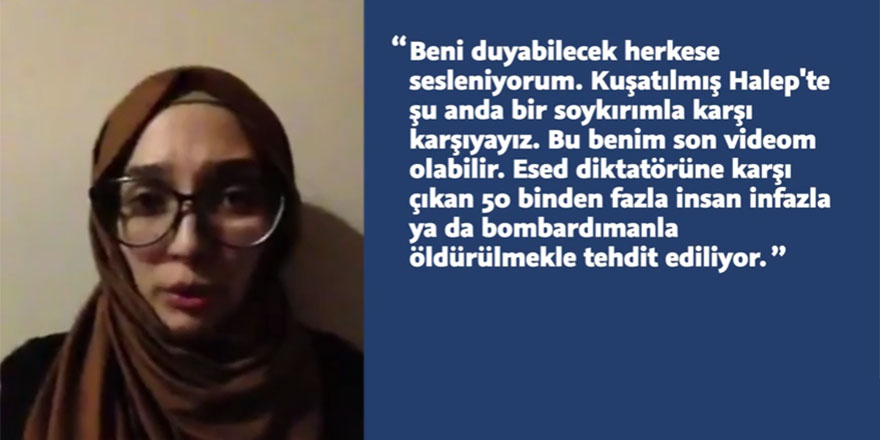 Halepli Lina'dan 'uyumayın, soykırımı durdurun' çağrısı