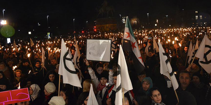 Halep'in katilleri Türkiye ve dünyada protesto edildi