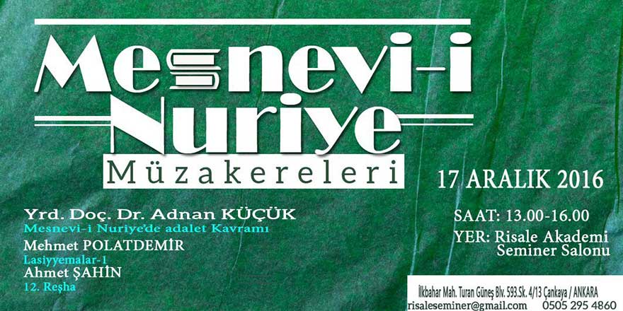'Mesnevi-i Nuriye'de Adalet Kavramı' semineri